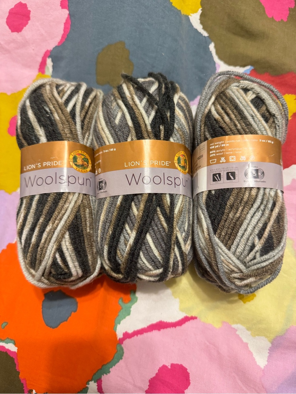 Lion’s Pride Woolspun Yarn in Quarry Print